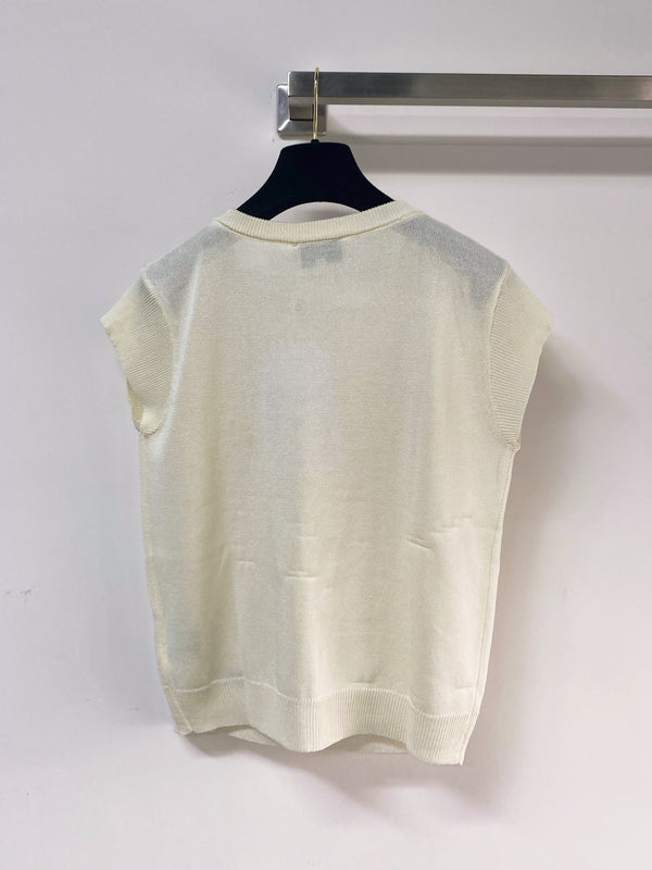 Gilet Chanel Crème en Viscose 252203