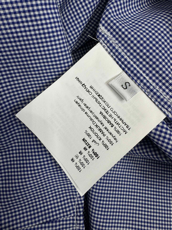 Chemise à carreaux col 26 Miu Miu bleue en coton 254535
