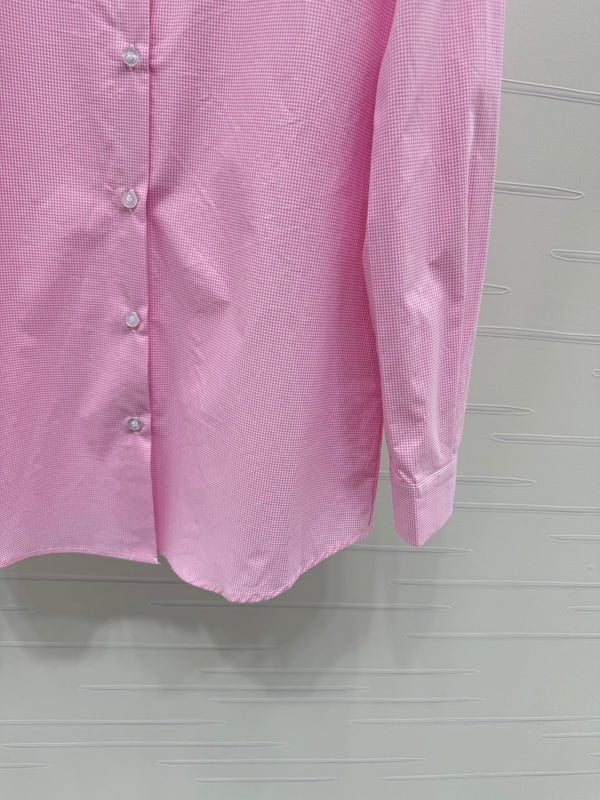 Chemise à carreaux Miu Miu 26 Collar Rose en coton 254534