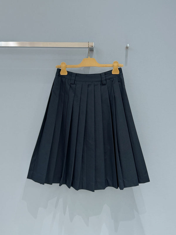 Jupe midi plissée Miu Miu 26 noire en coton 253546
