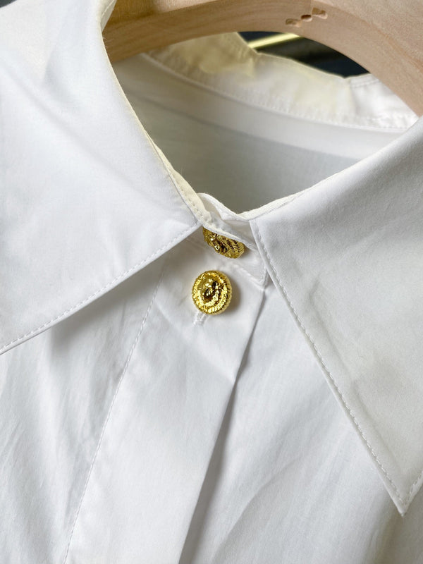 Balmain 26SS Shirt White in Poplin fabric 183456