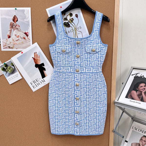 Robe Balmain moulante bleue en Tencel 174439