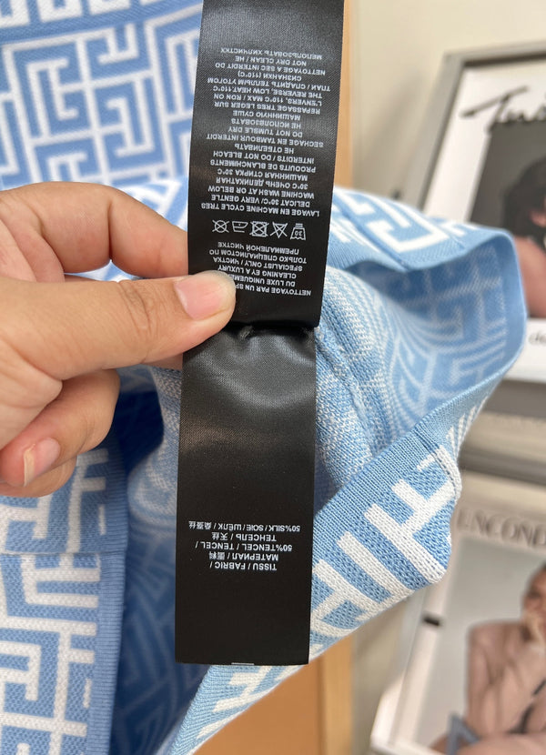 Robe Balmain moulante bleue en Tencel 174439