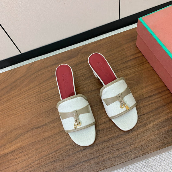 LP Color-blocked Sandals 50 Off-white Taupe in Canvas 703250