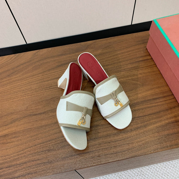 LP Color-blocked Sandals 50 Off-white Taupe in Canvas 703250