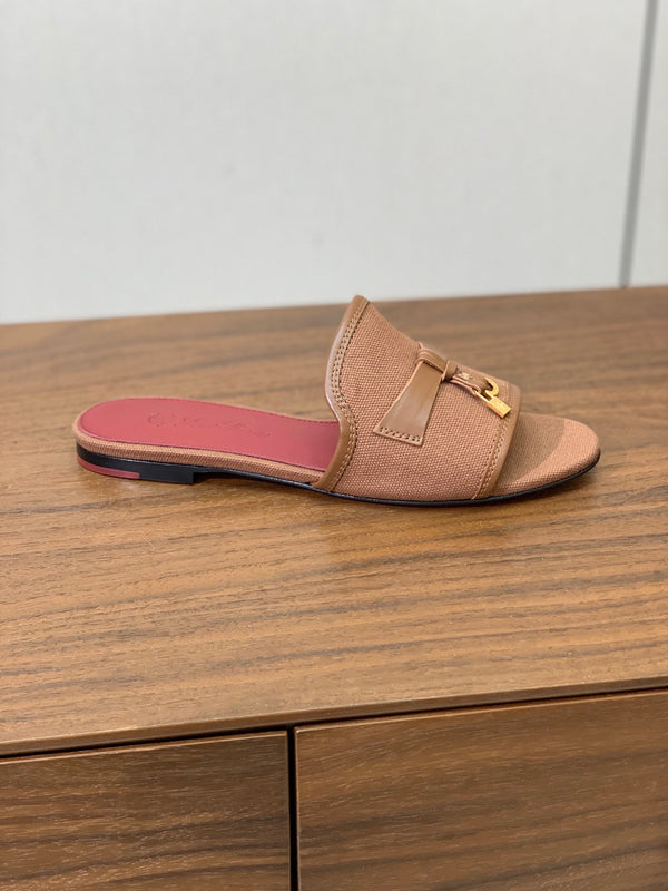 LP Color-blocked Sandals Brown in Canvas 703243
