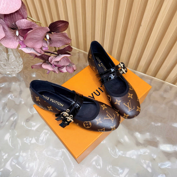 LV Romy Flat Ballerina Brown in Cowhide Monogram 703062