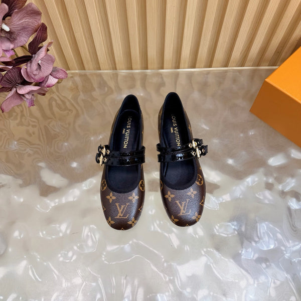 LV Romy Flat Ballerina Brown in Cowhide Monogram 703062