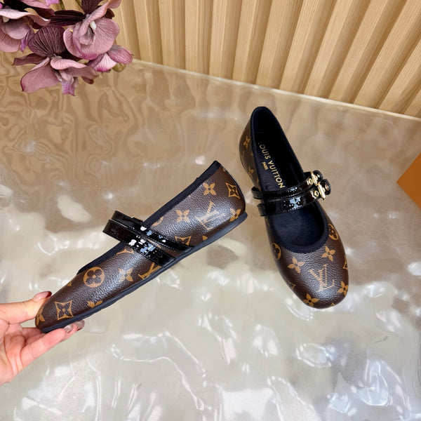 LV Romy Flat Ballerina Brown in Cowhide Monogram 703062