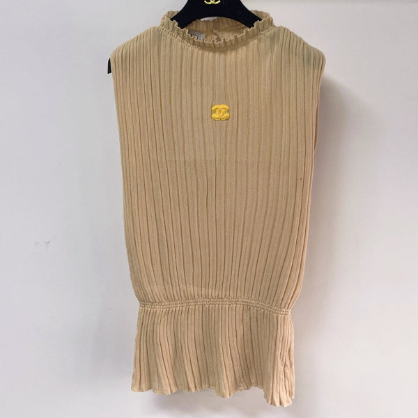 Gilet Chanel Beige Nude en Laine 262528