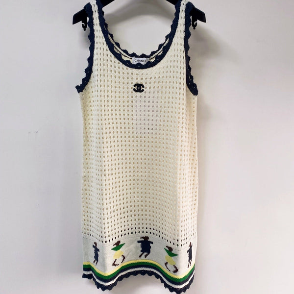 Robe Gilet Chanel Blanc en Laine 262527
