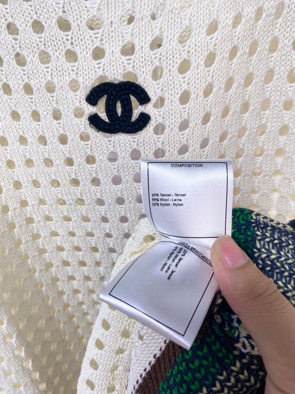 Robe Gilet Chanel Blanc en Laine 262527