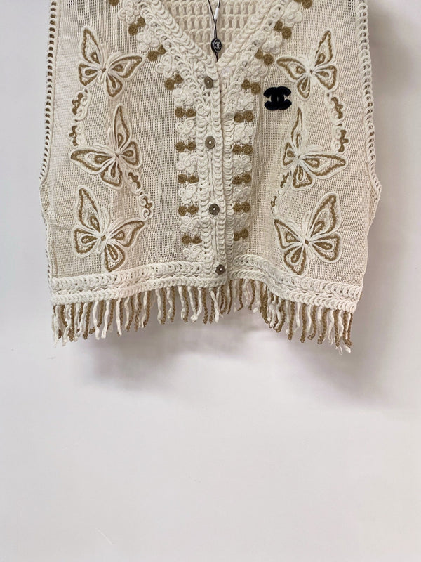 Gilet Chanel crème en coton 262462