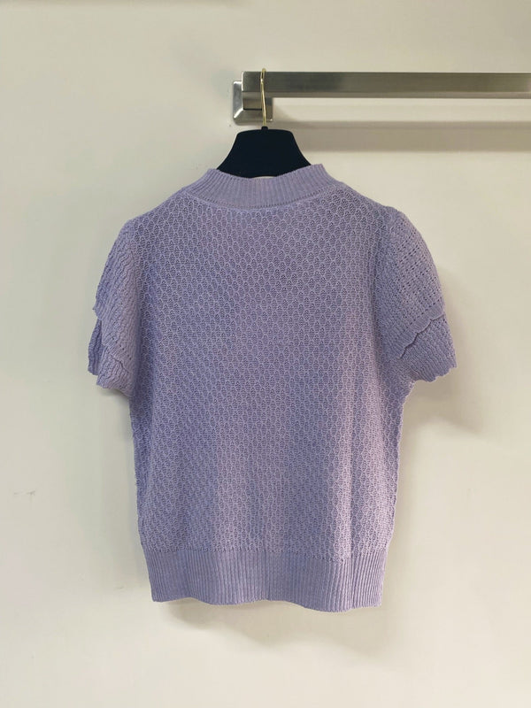 Chanel Short-Sleeve T-Shirt Purple in Cotton 257155