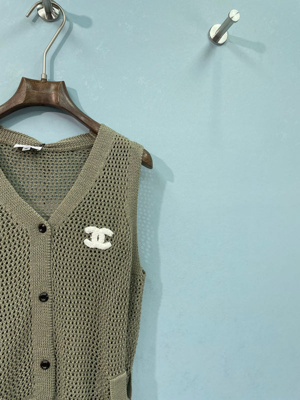 Gilet Chanel vert en coton nitrile 262292