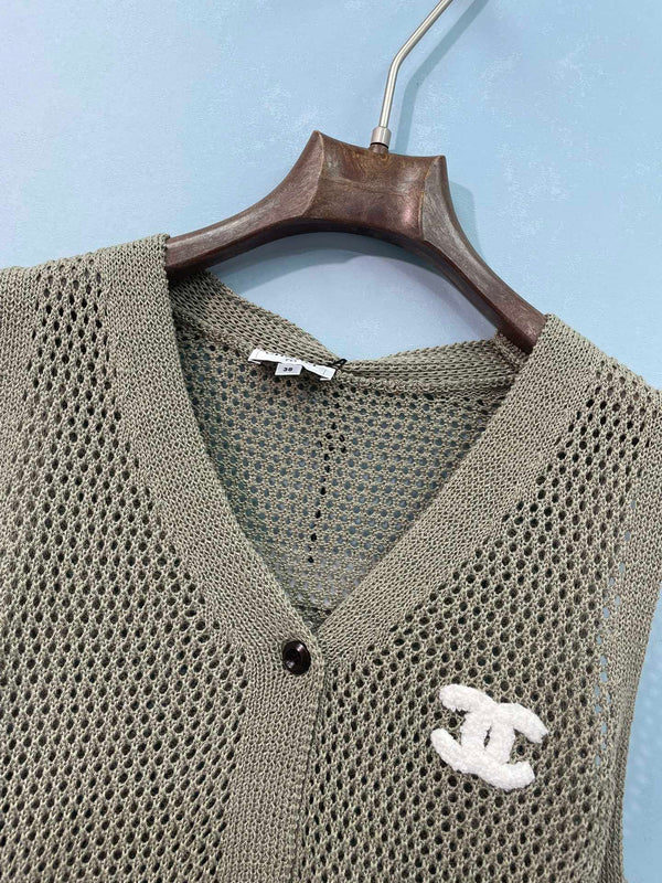Gilet Chanel vert en coton nitrile 262292