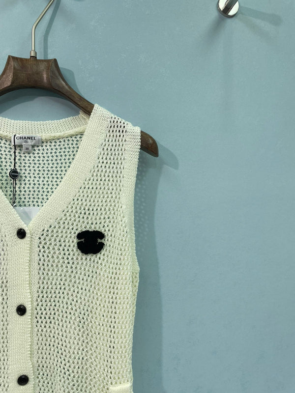Gilet Chanel blanc en coton nitrile 262287