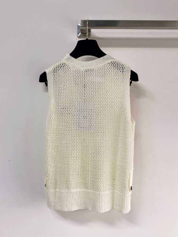 Gilet Chanel crème en coton nitrile 257209