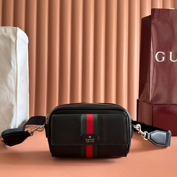 Gucci Web Trademark Mini Bag 20 Black in Cowhide 284922