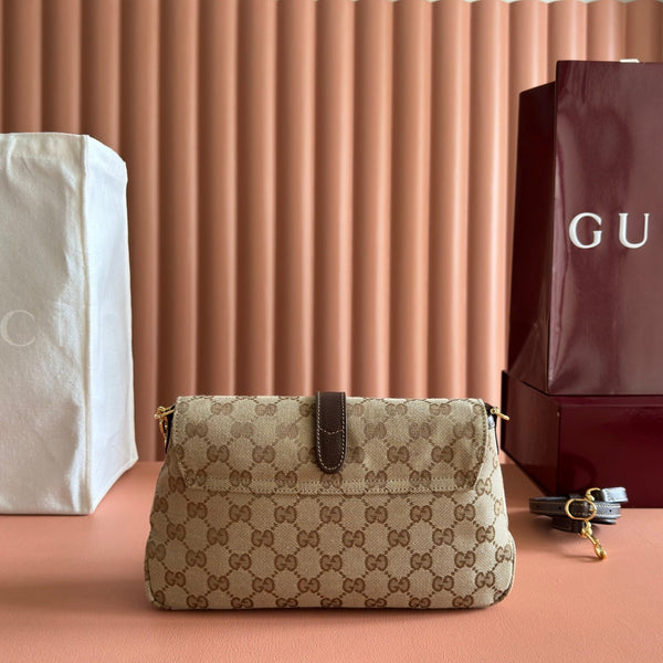 Sac bandoulière Gucci Aperitivo Medium 26 marron en toile GG 284944