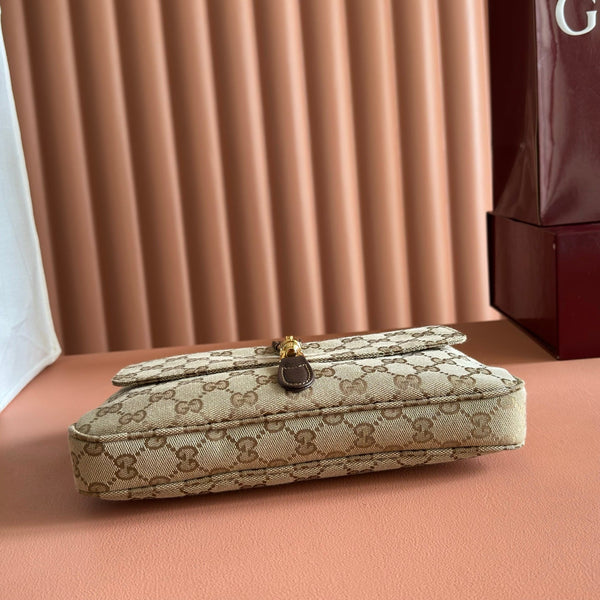 Sac bandoulière Gucci Aperitivo Medium 26 marron en toile GG 284944