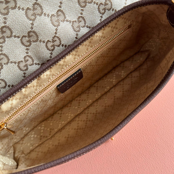 Sac bandoulière Gucci Aperitivo Medium 26 marron en toile GG 284944