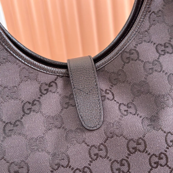 Gucci Sac Cabas Mercato 26 35cm Marron Doré en Toile 284997