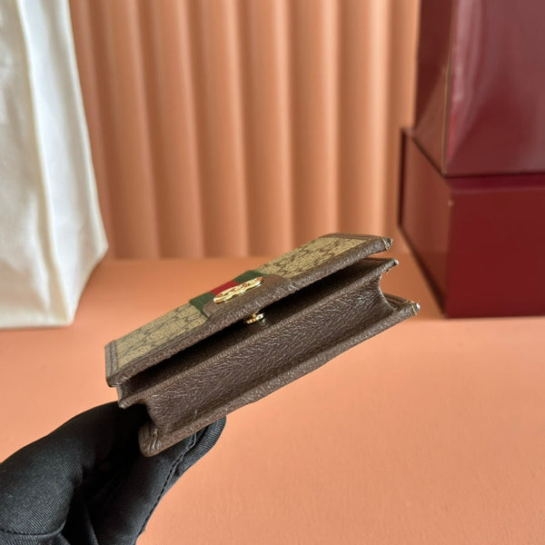 GG Ophidia Wallet 11 Brown Beige in Soft GG Supreme 285056
