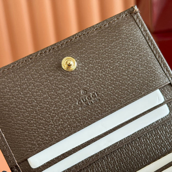 GG Ophidia Wallet 11 Brown Beige in Soft GG Supreme 285056