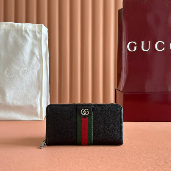 GG Ophidia Wallet 19.5 Black in Cowhide 285071