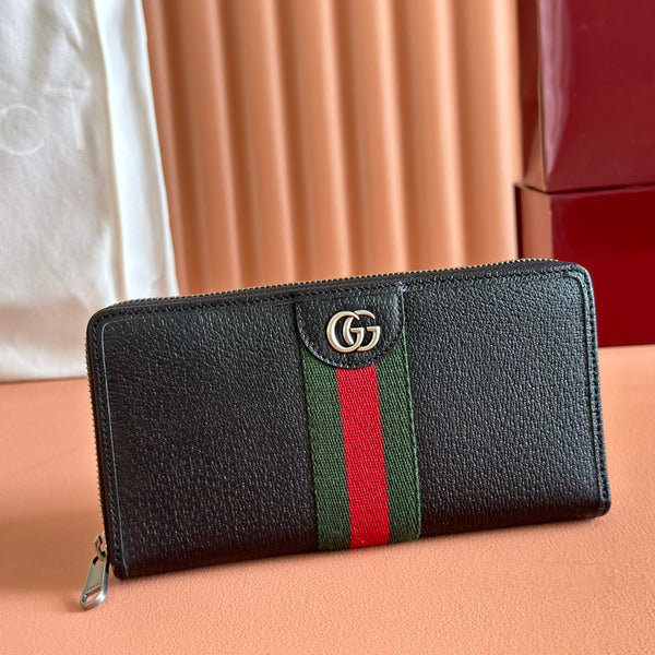 GG Ophidia Wallet 19.5 Black in Cowhide 285071