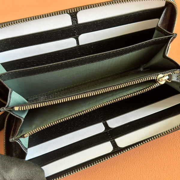 GG Ophidia Wallet 19.5 Black in Cowhide 285071