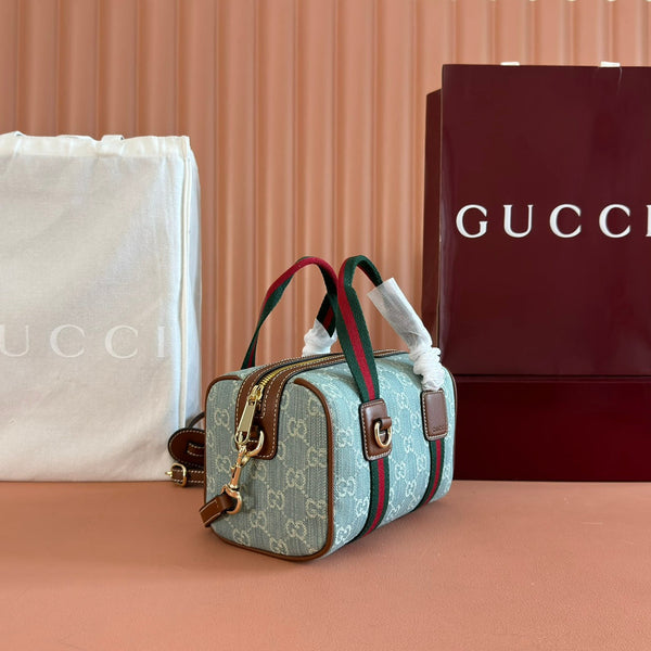 Gucci Mini 20 Handbag Light Blue in GG Monogram Coated Fabric 285243