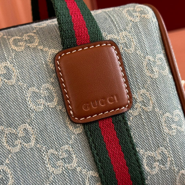 Gucci Mini 20 Handbag Light Blue in GG Monogram Coated Fabric 285243