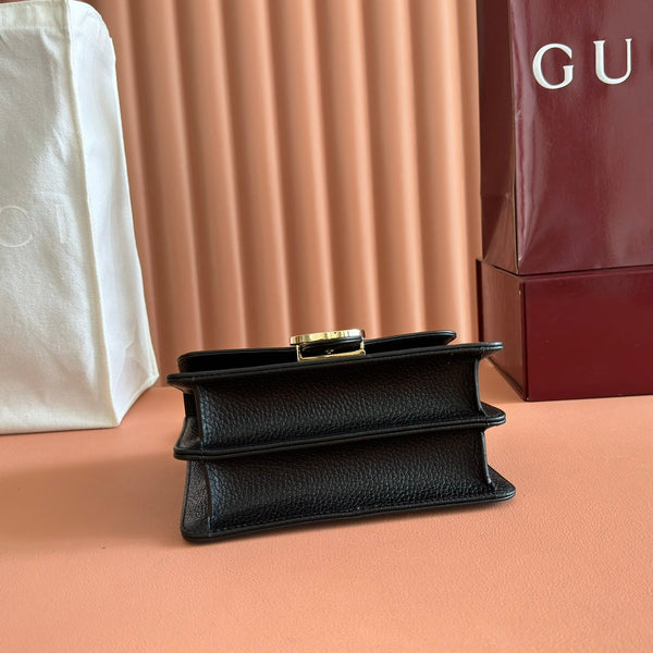 Gucci Interlocking G Shoulder Bag 20 Black in Cowhide 285229