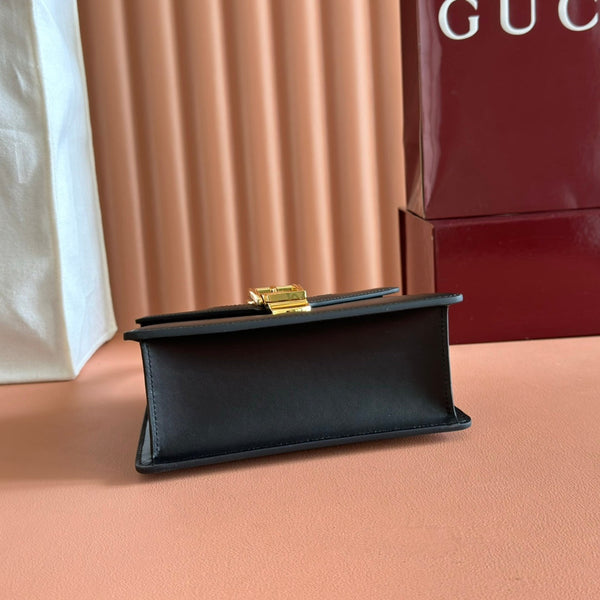 Gucci Sylvie Mini Bag 20 Black Gold  in Cowhide 285223