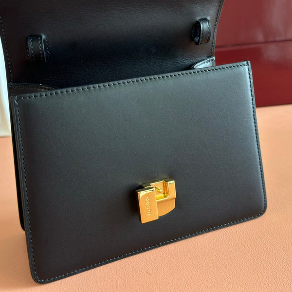 Gucci Sylvie Mini Bag 20 Black Gold  in Cowhide 285223
