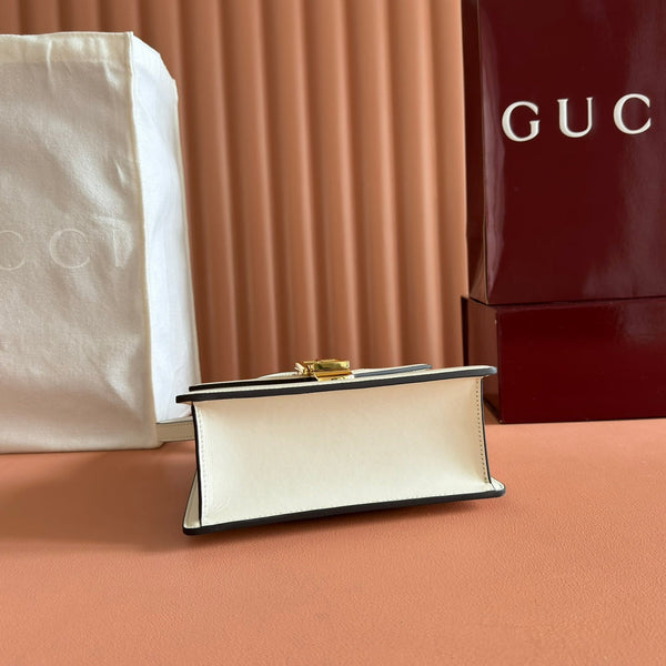 Gucci Sylvie Mini Bag 20 White Gold  in Cowhide 285220