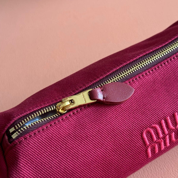 Miu Miu Adventure Nappa Canvas Bucket Bag 22 Dark Pink in Fabric 285321