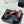 CC 26S Double C Patchwork Sandal 50 Black Gray in Deerskin Cowhide 706374