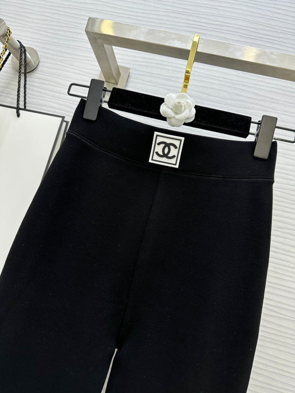 Legging en velours bébé noir Chanel 276220