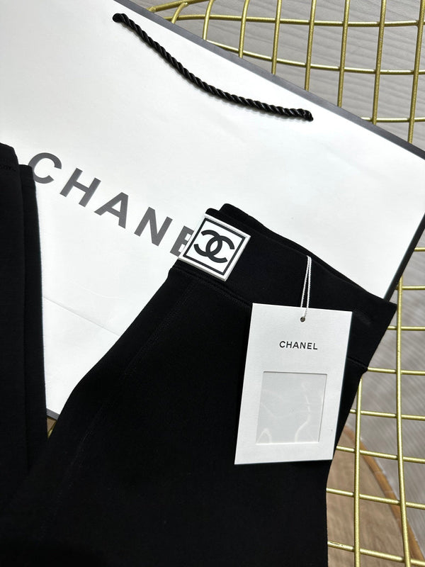 Legging en velours bébé noir Chanel 276220