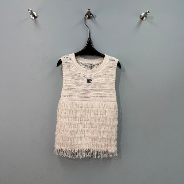 Gilet Chanel blanc en coton-nitrile 282527