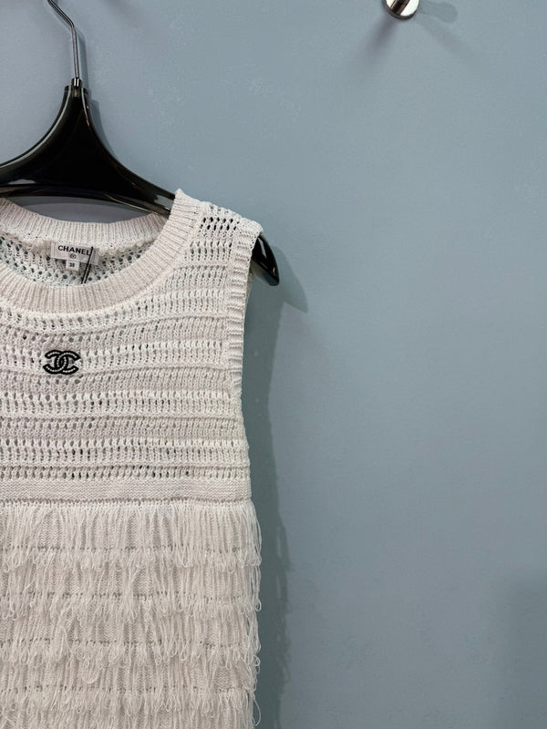 Gilet Chanel blanc en coton-nitrile 282527