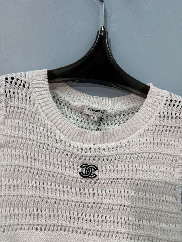 Gilet Chanel blanc en coton-nitrile 282527