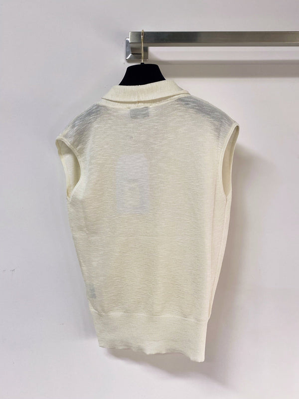 Chanel Vest Cream in Wool 283155