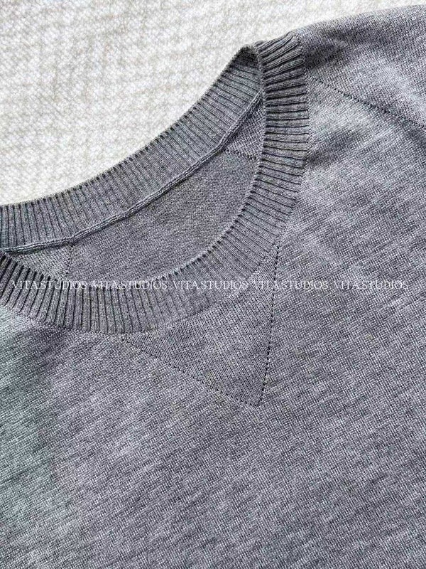 Chanel 26 Crew Neck Knit Short-Sleeve T-Shirt Gray in Cashmere 279386