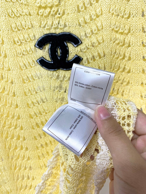 Gilet Chanel jaune en coton nitrile 278195