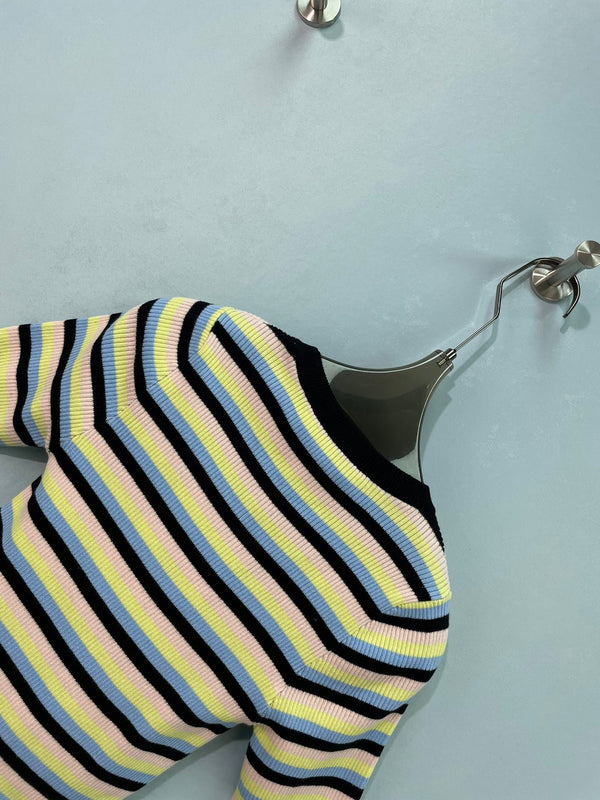 Chanel Short-sleeve Top Yellow Colorful in Cotton 273519