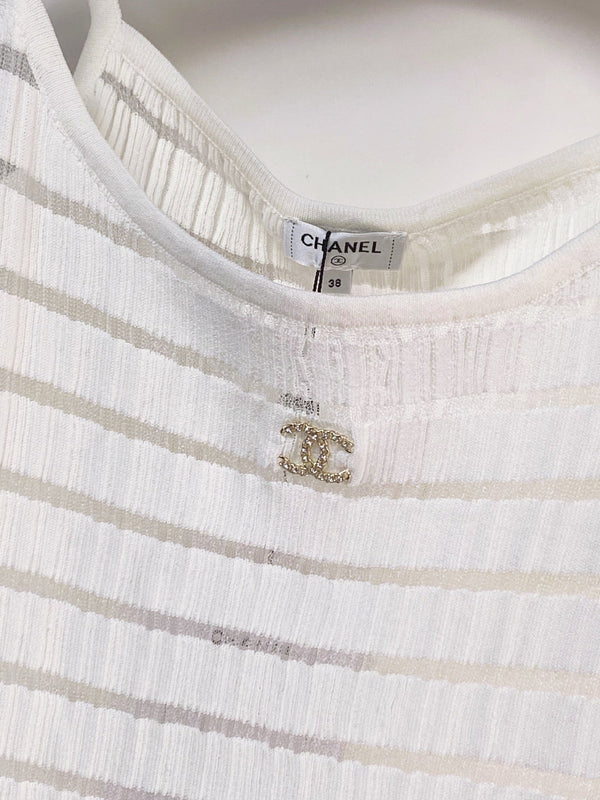 Gilet Chanel blanc en polyester 273023